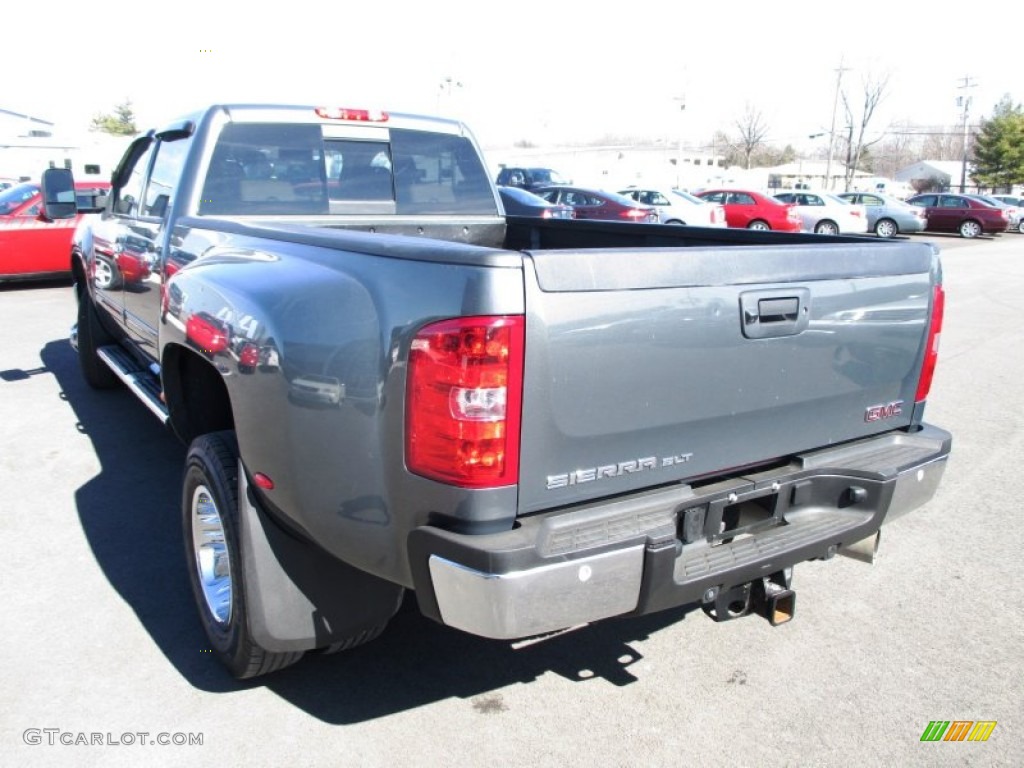 2011 Sierra 3500HD SLT Crew Cab 4x4 - Gray Green Metallic / Light Cashmere/Dark Cashmere photo #30