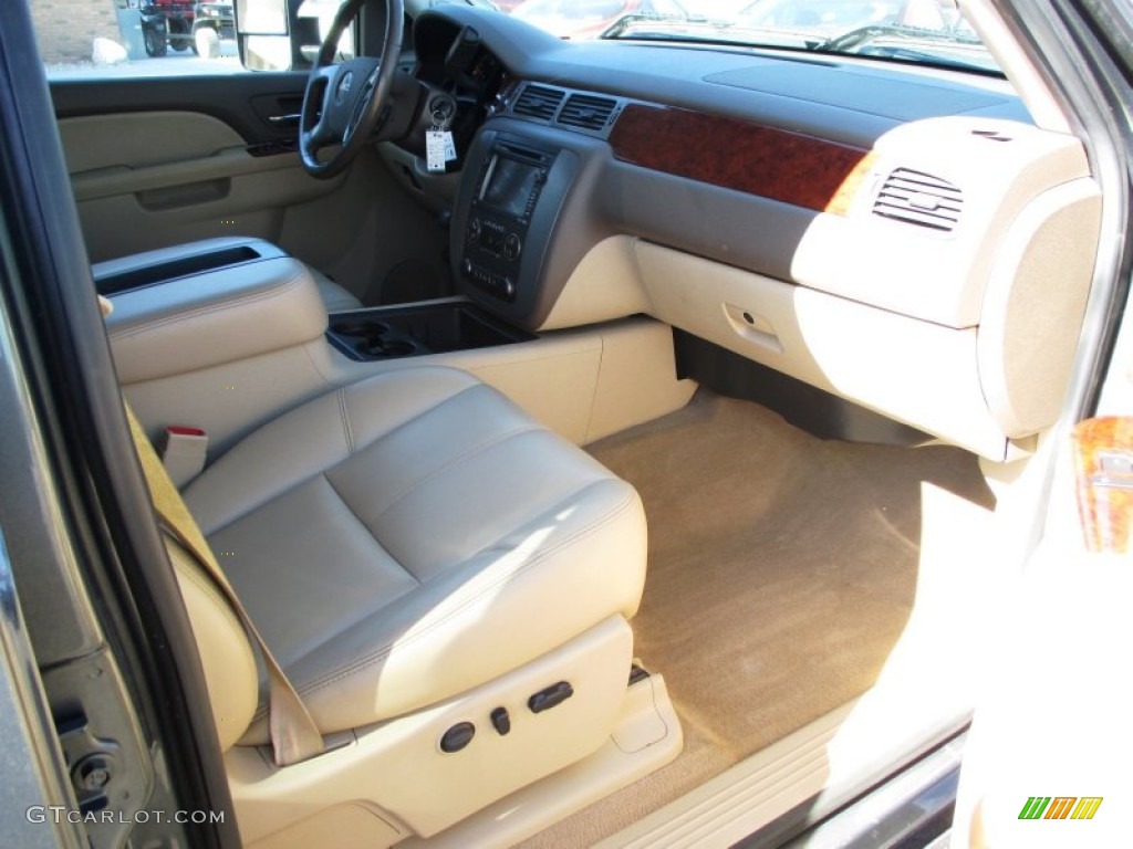 2011 Sierra 3500HD SLT Crew Cab 4x4 - Gray Green Metallic / Light Cashmere/Dark Cashmere photo #35