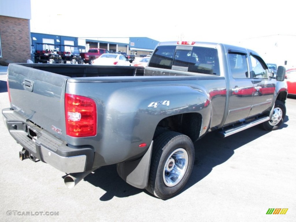 2011 Sierra 3500HD SLT Crew Cab 4x4 - Gray Green Metallic / Light Cashmere/Dark Cashmere photo #37