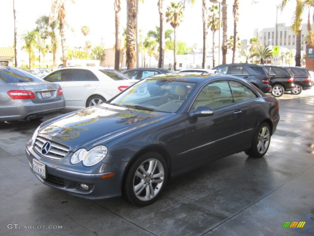 2007 CLK 350 Coupe - Cadet Blue Metallic / Stone photo #5