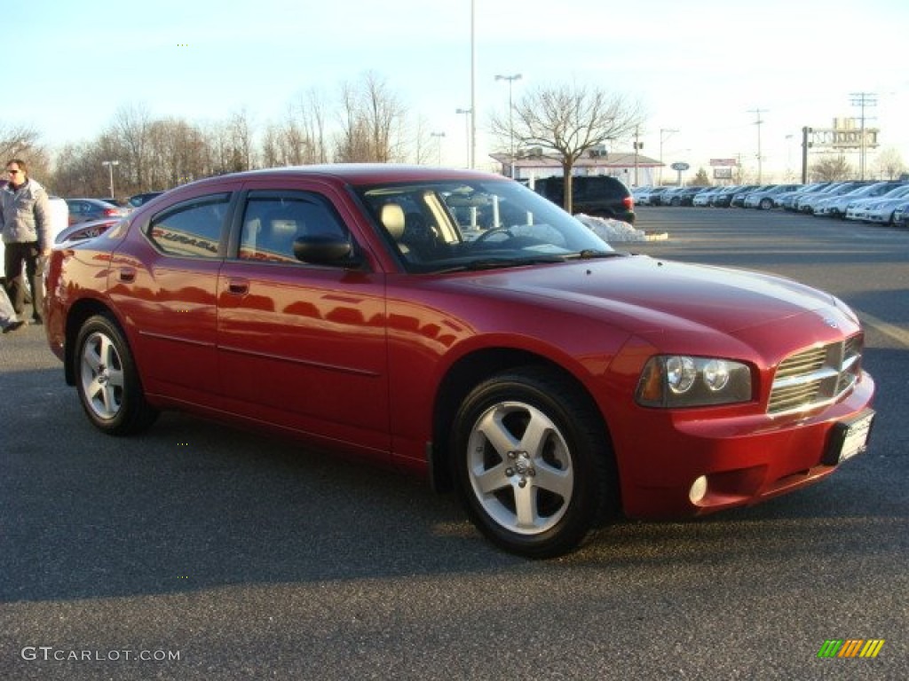 2009 Charger SXT AWD - Inferno Red Crystal Pearl / Dark Slate Gray photo #3