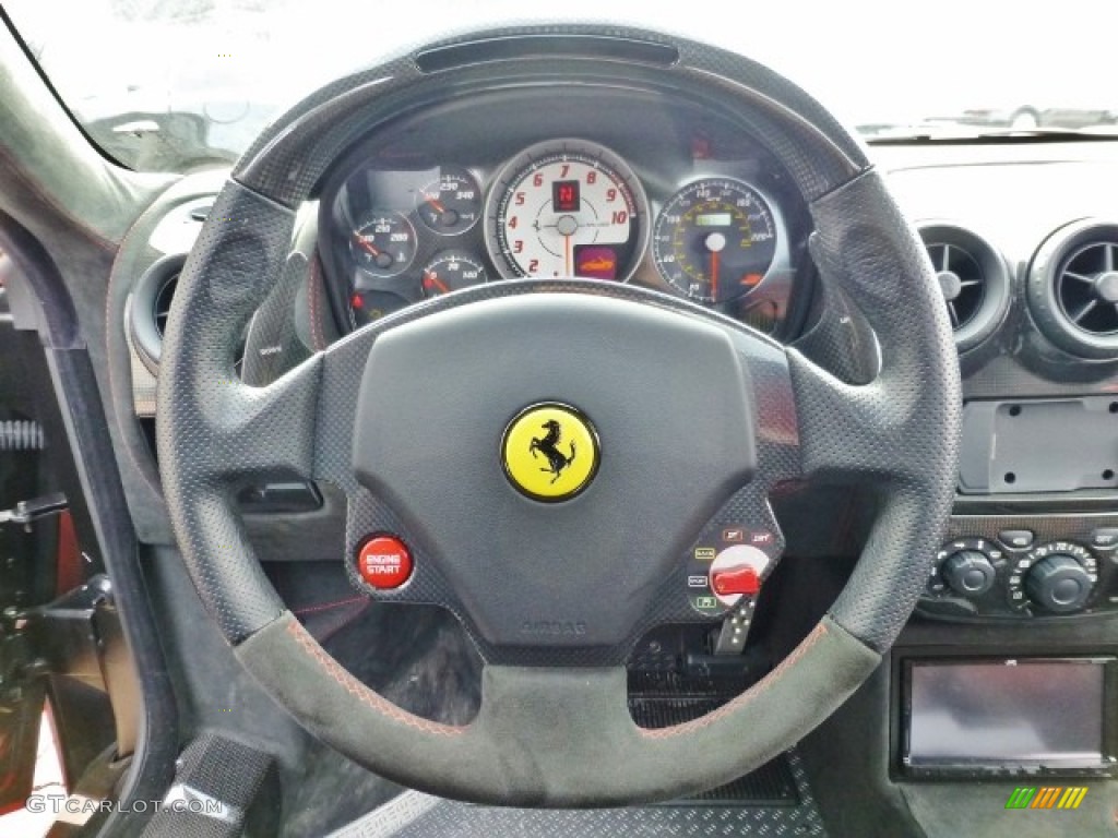 2009 Ferrari F430 16M Scuderia Spider Black Steering Wheel Photo #91040831
