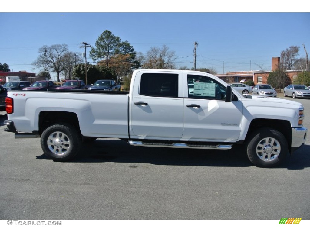 Summit White 2015 Chevrolet Silverado 3500HD LT Crew Cab 4x4 Exterior Photo #91043102