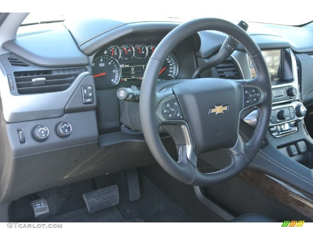 2015 Chevrolet Tahoe LT 4WD Jet Black Steering Wheel Photo #91043888