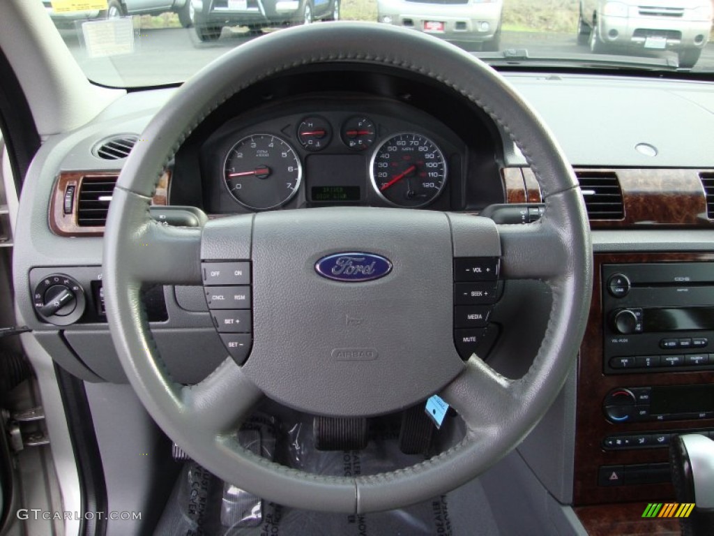 2006 Ford Five Hundred SEL Shale Grey Steering Wheel Photo #91046762