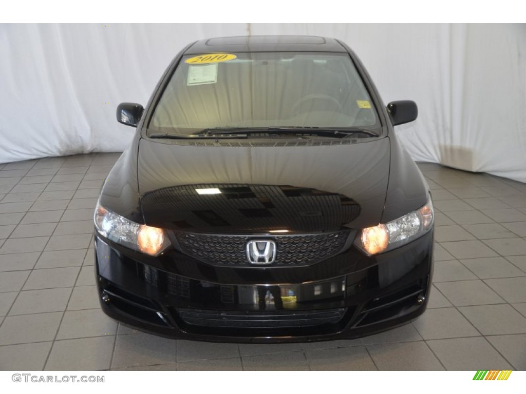 2010 Civic EX Coupe - Crystal Black Pearl / Gray photo #2