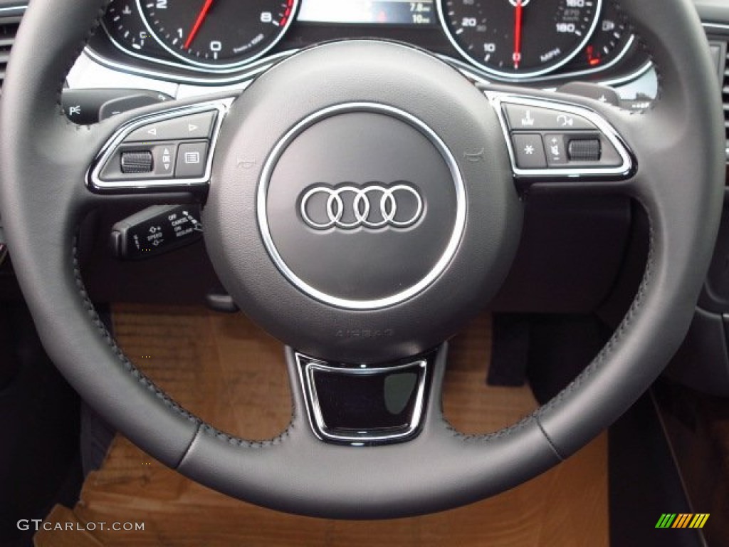 2014 Audi A6 3.0T quattro Sedan Black Steering Wheel Photo #91051101