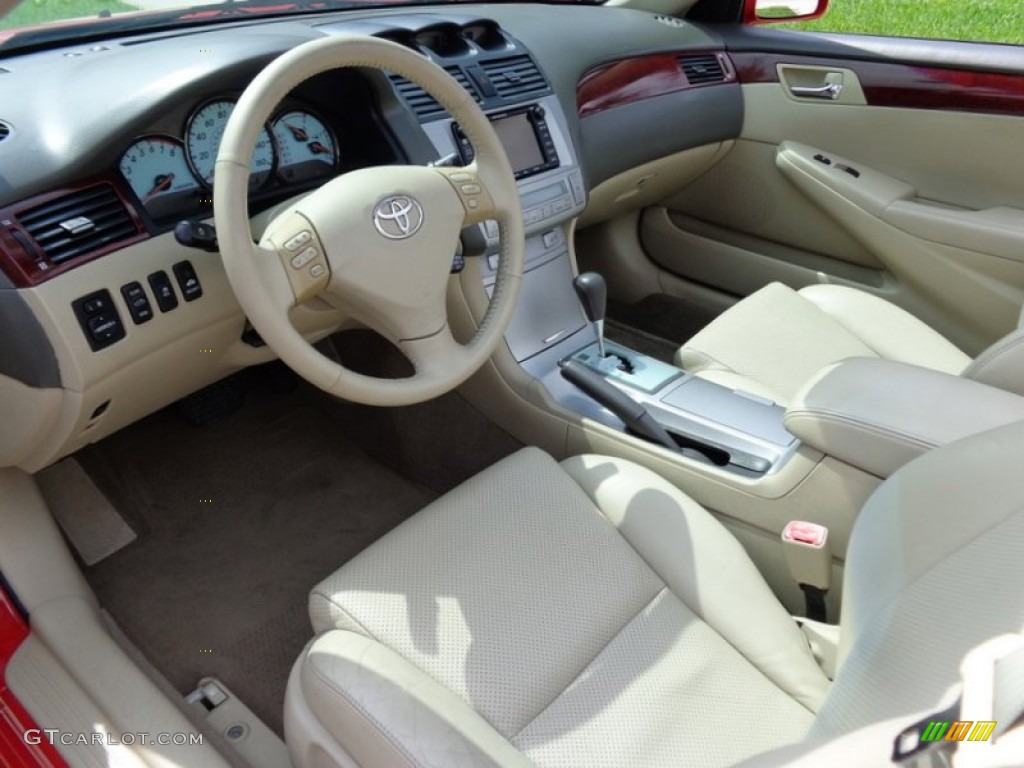 Ivory Interior 2005 Toyota Solara SLE V6 Convertible Photo #91051317