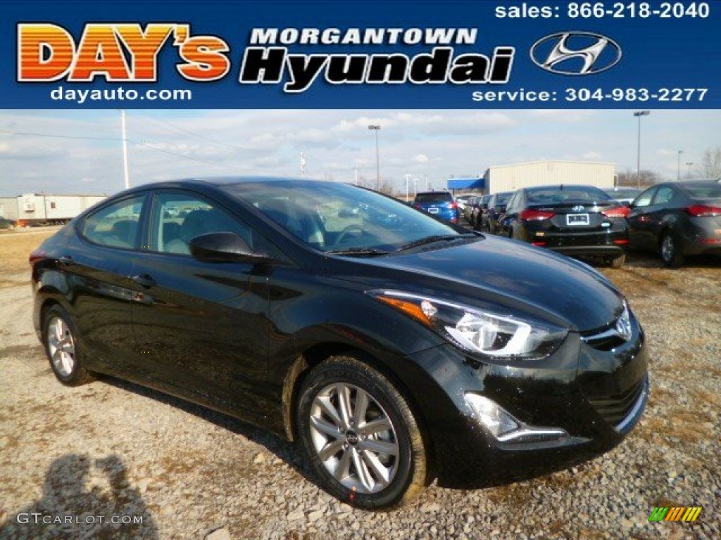 2014 Elantra SE Sedan - Black / Gray photo #1