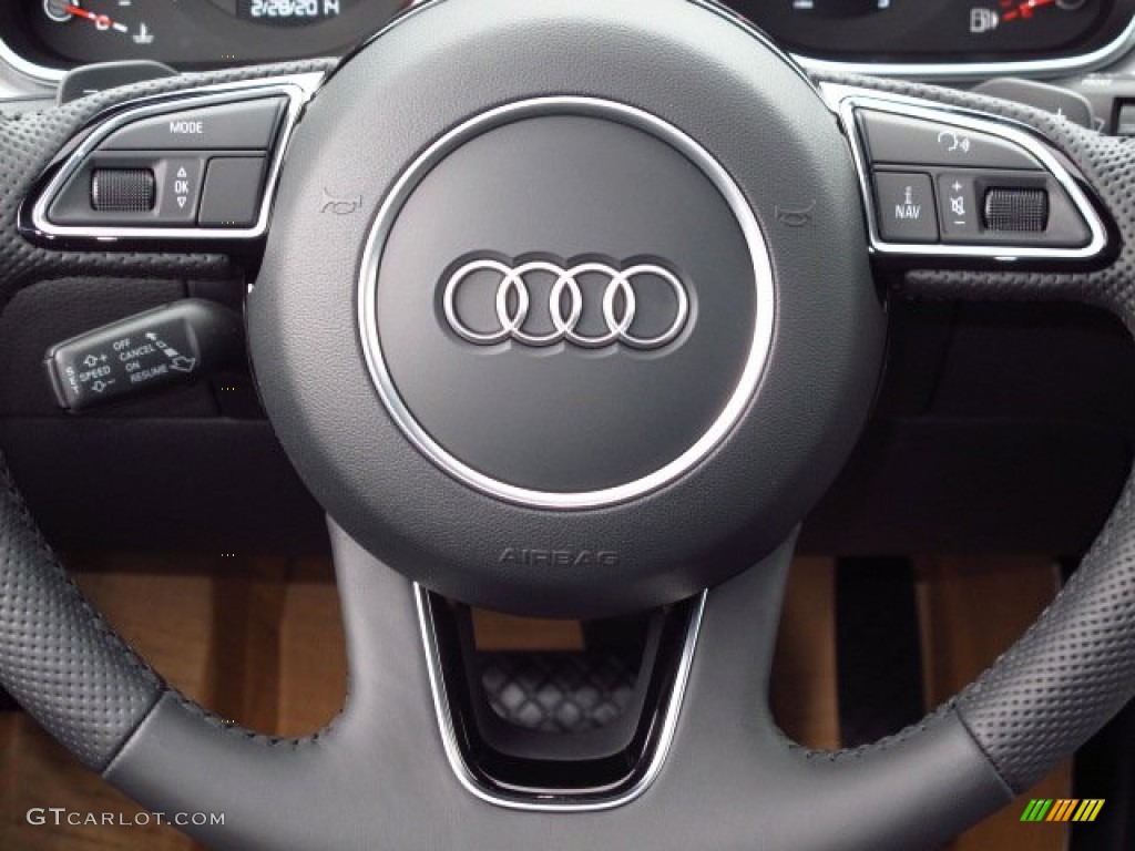 2014 Audi Q7 3.0 TFSI quattro S Line Package Black Steering Wheel Photo #91053372