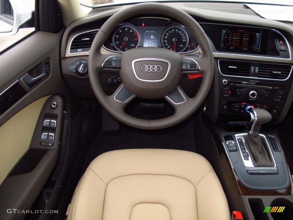 2014 A4 2.0T Sedan - Glacier White Metallic / Velvet Beige/Moor Brown photo #13