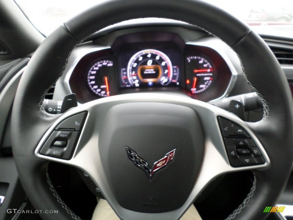2014 Chevrolet Corvette Stingray Convertible Jet Black Steering Wheel Photo #91054371