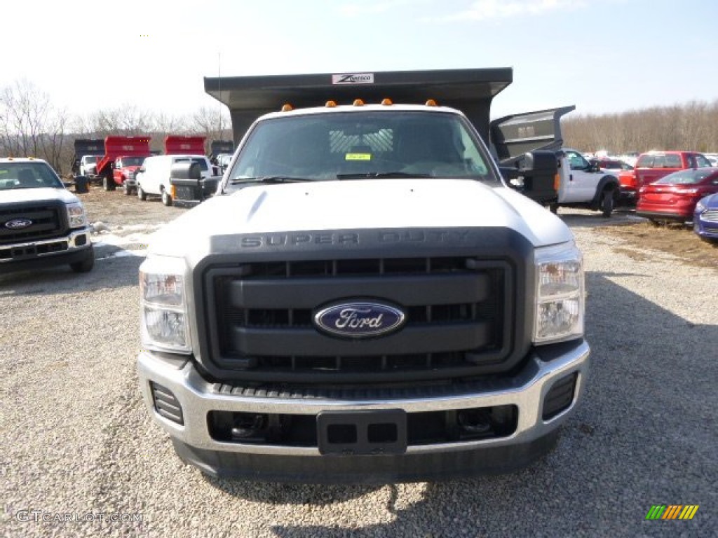 2014 F350 Super Duty XL Regular Cab 4x4 Dump Truck - Oxford White / Steel photo #3