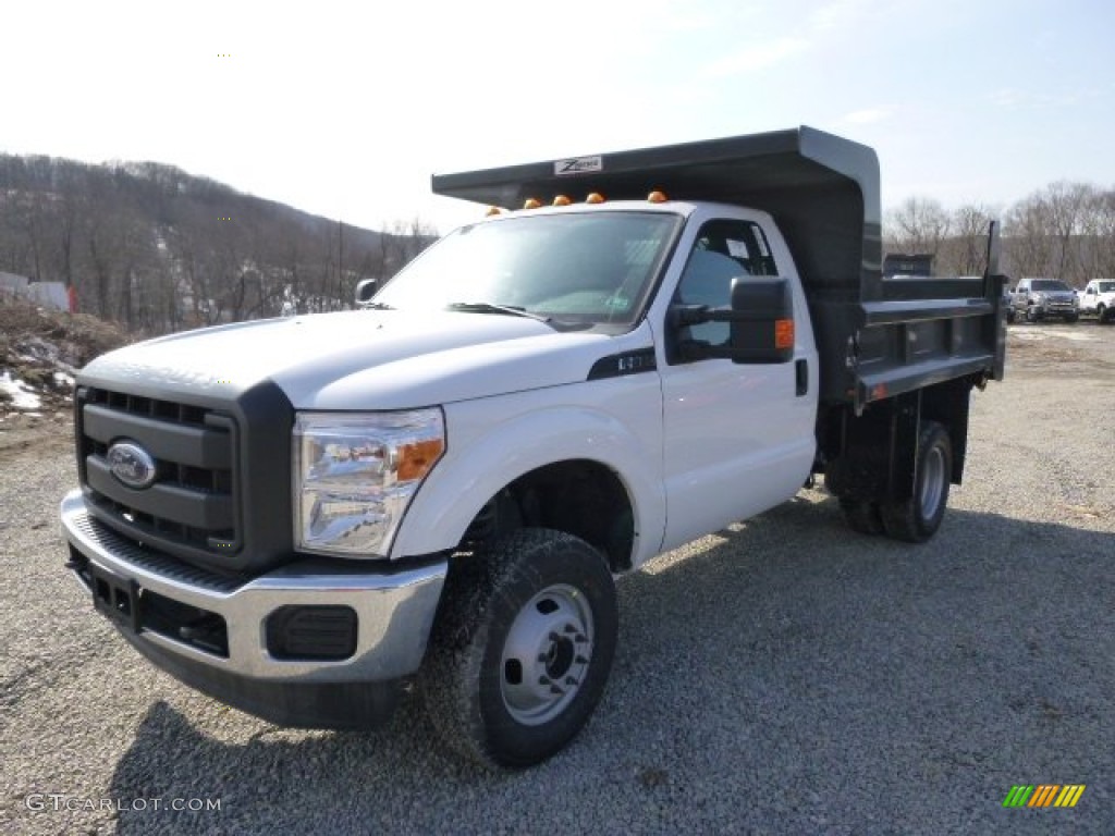 2014 F350 Super Duty XL Regular Cab 4x4 Dump Truck - Oxford White / Steel photo #4