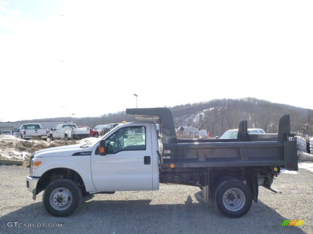 2014 F350 Super Duty XL Regular Cab 4x4 Dump Truck - Oxford White / Steel photo #5