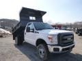 2014 Oxford White Ford F350 Super Duty XL Regular Cab 4x4 Dump Truck  photo #2