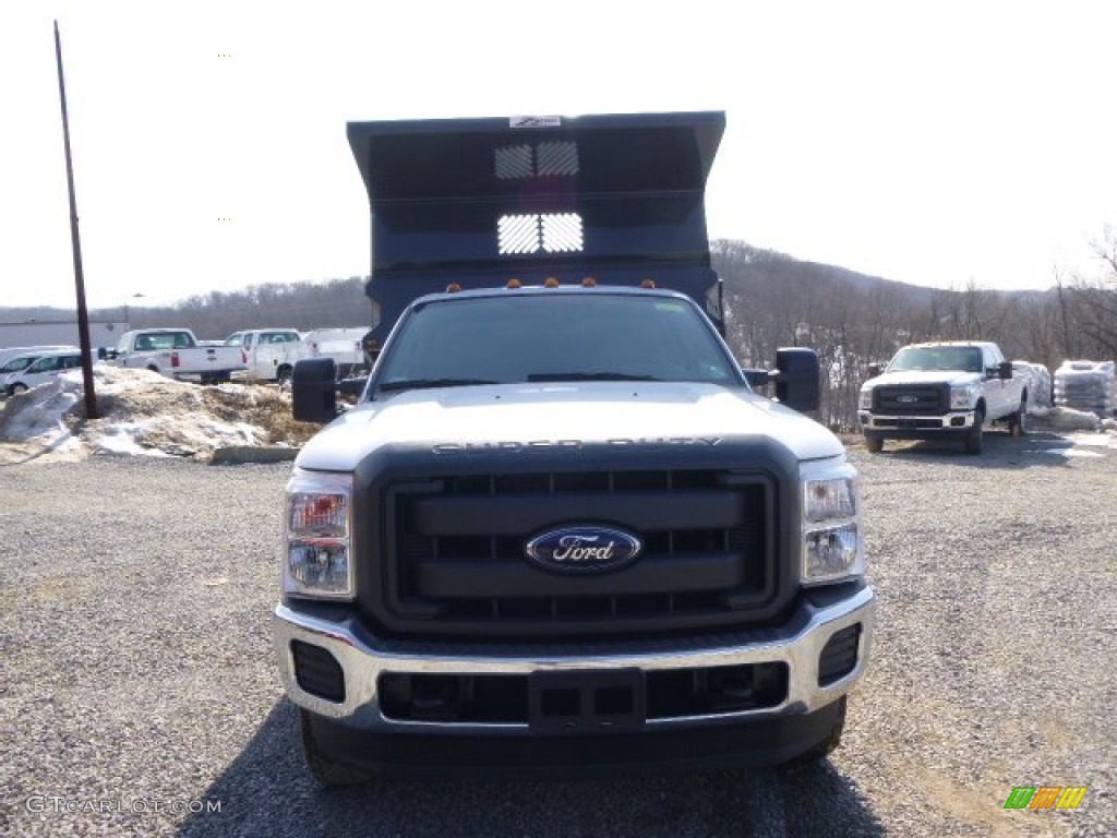 2014 F350 Super Duty XL Regular Cab 4x4 Dump Truck - Oxford White / Steel photo #3