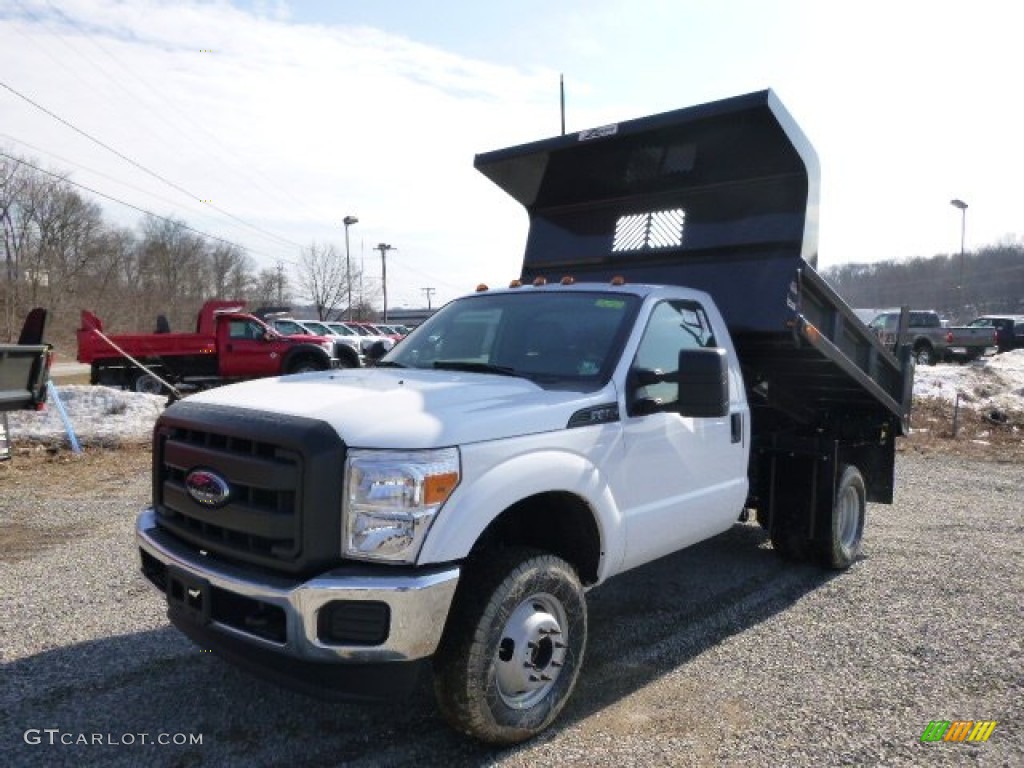 2014 F350 Super Duty XL Regular Cab 4x4 Dump Truck - Oxford White / Steel photo #4