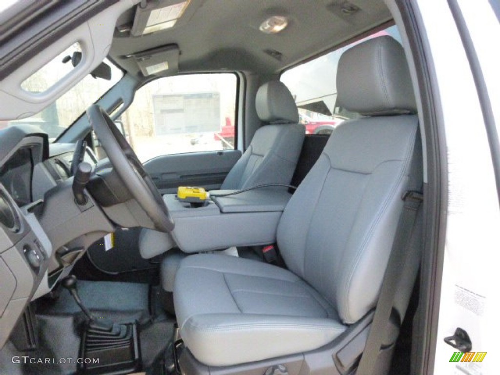 2014 F350 Super Duty XL Regular Cab 4x4 Dump Truck - Oxford White / Steel photo #10