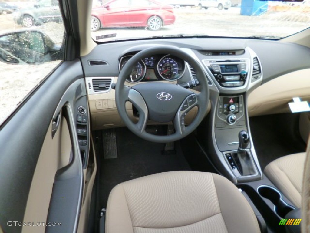 2014 Elantra SE Sedan - Black / Beige photo #14