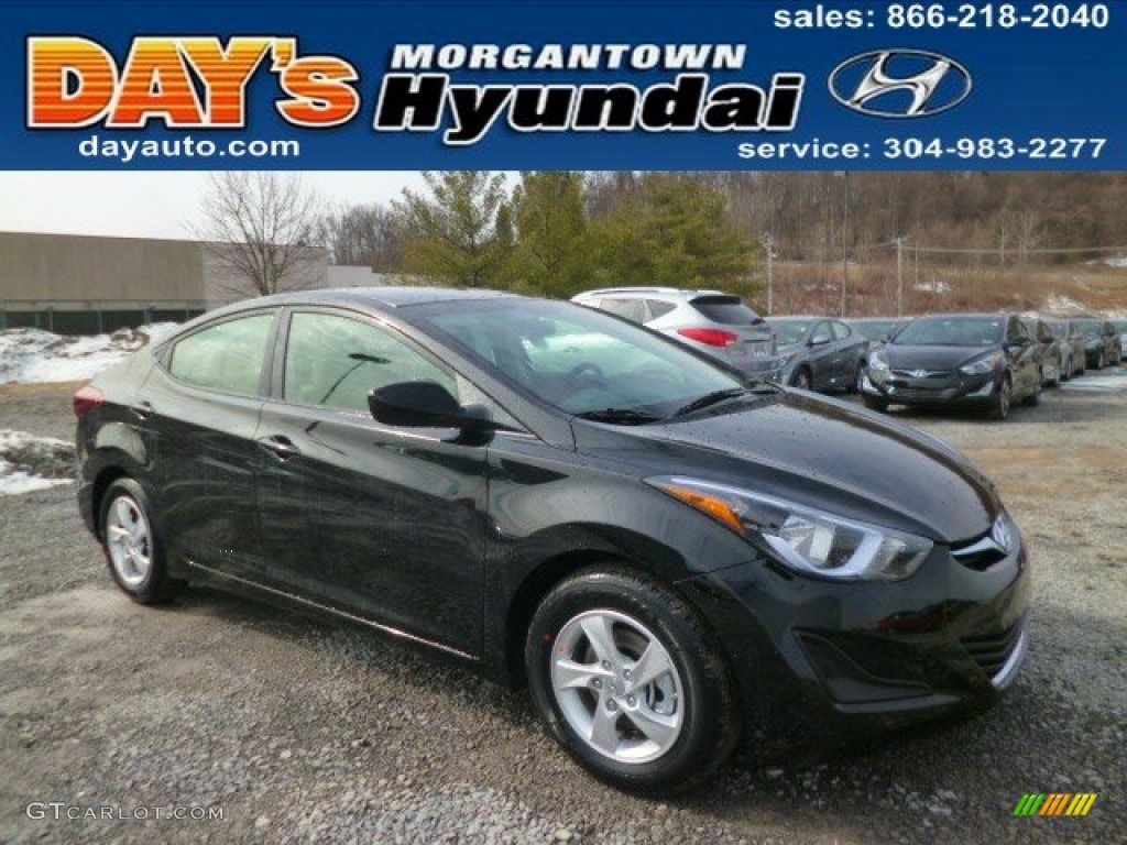 2014 Elantra SE Sedan - Black / Beige photo #1