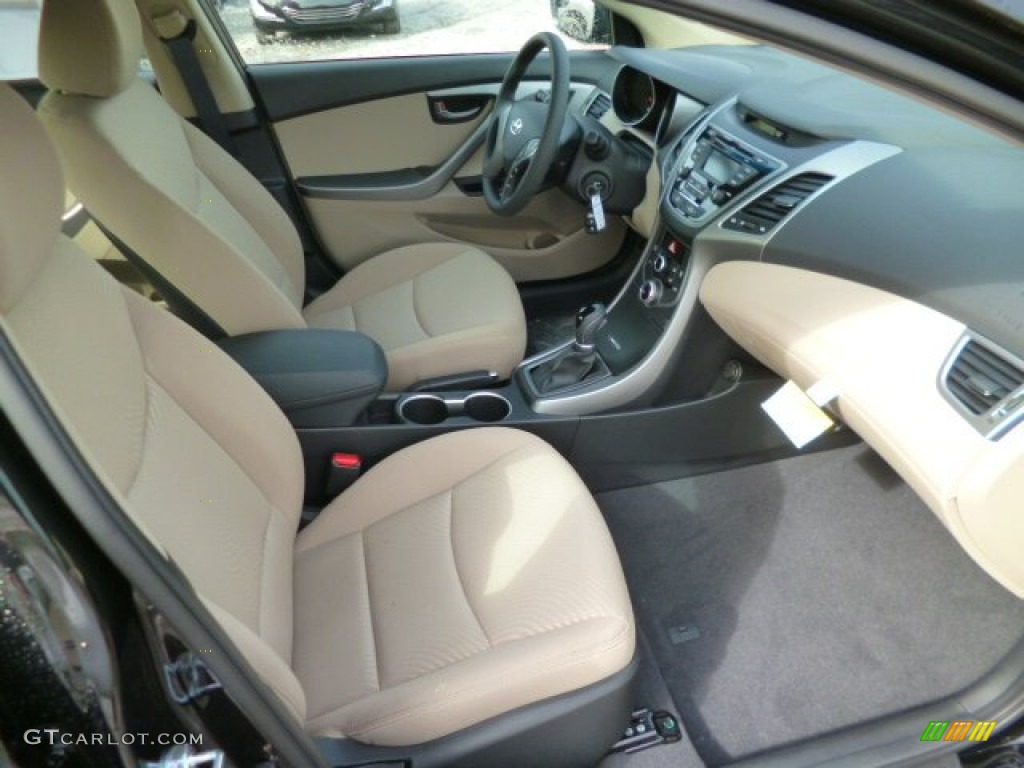 2014 Elantra SE Sedan - Black / Beige photo #10