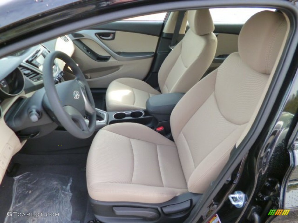 2014 Elantra SE Sedan - Black / Beige photo #15