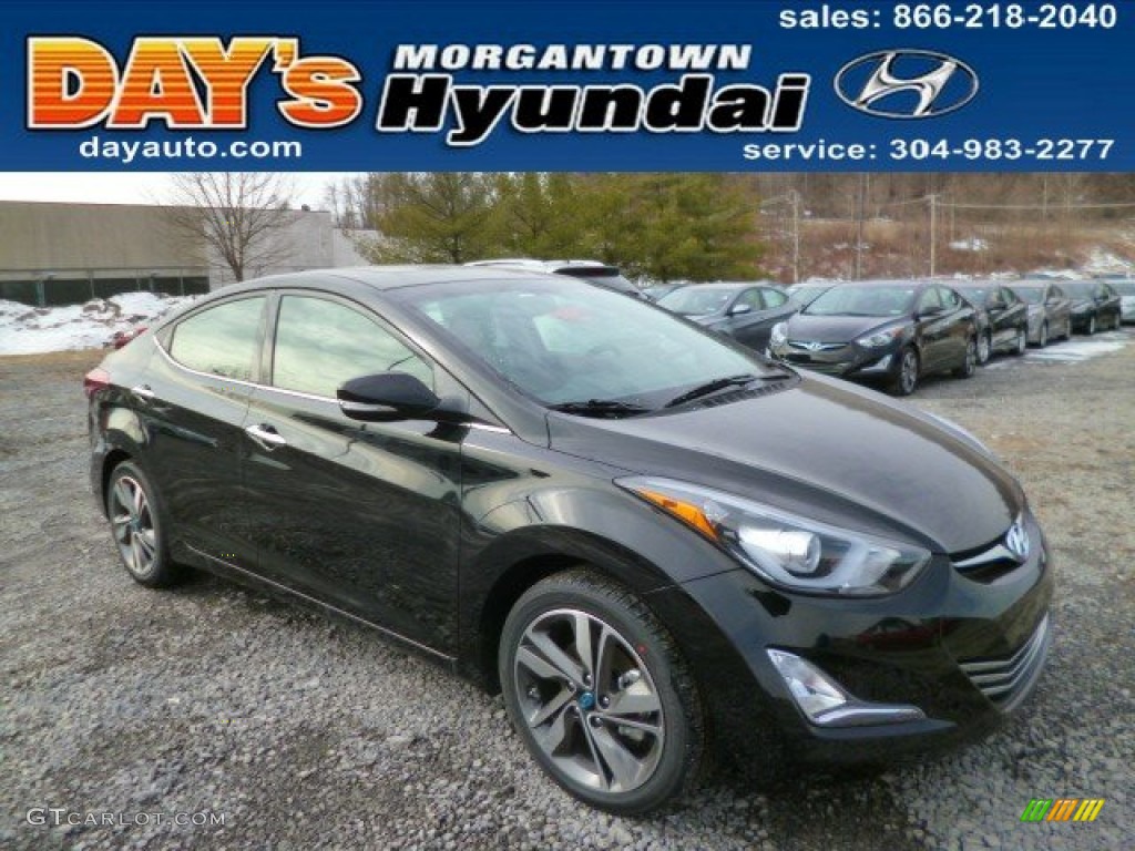 2014 Elantra Limited Sedan - Black / Gray photo #1
