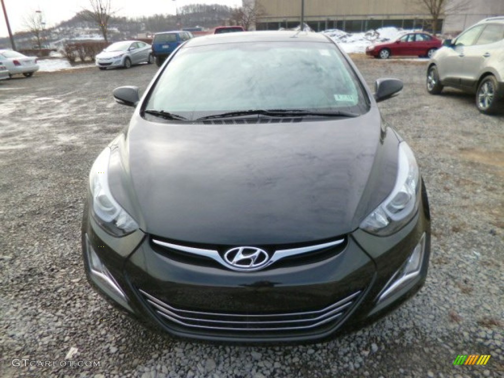 2014 Elantra Limited Sedan - Black / Gray photo #2