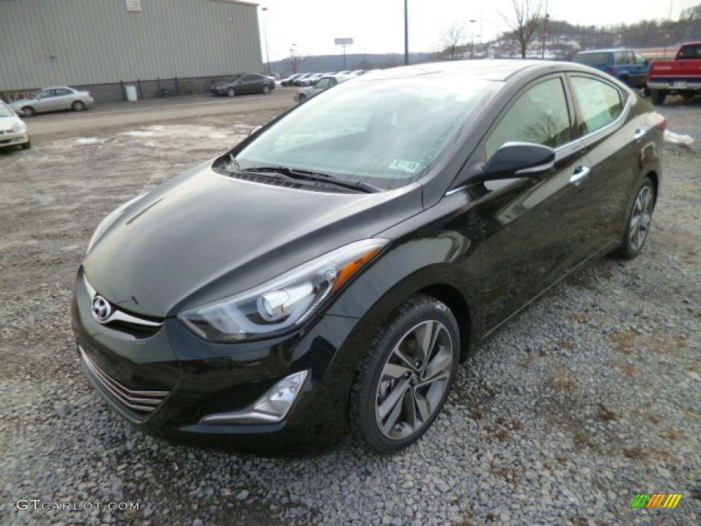 2014 Elantra Limited Sedan - Black / Gray photo #3