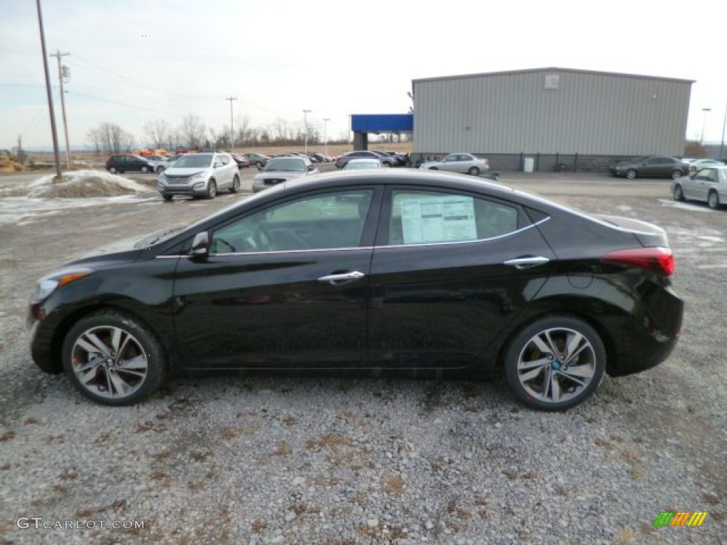 2014 Elantra Limited Sedan - Black / Gray photo #4