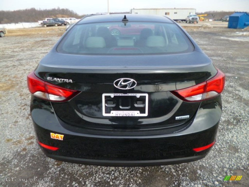 2014 Elantra Limited Sedan - Black / Gray photo #6