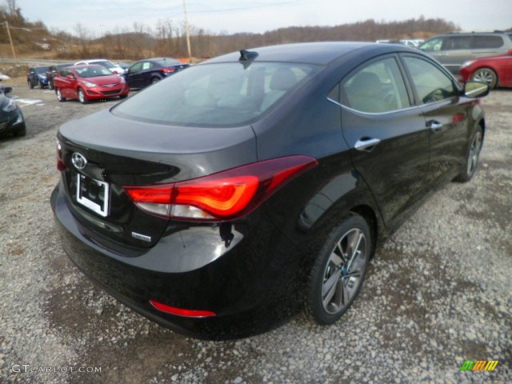 2014 Elantra Limited Sedan - Black / Gray photo #7