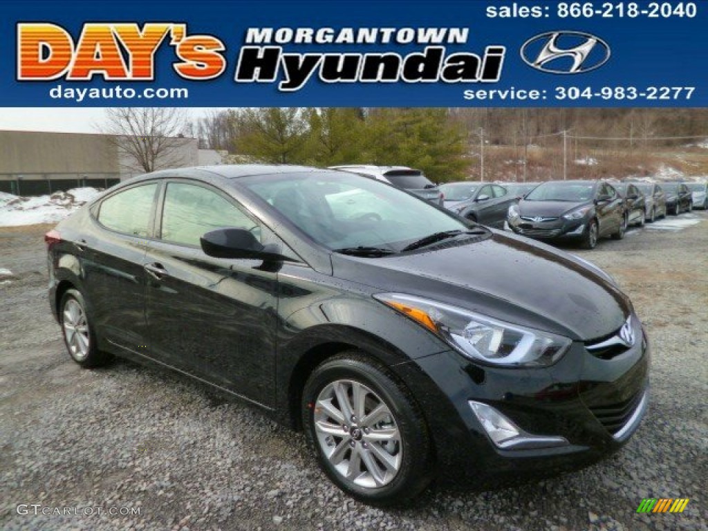 2014 Elantra SE Sedan - Black / Gray photo #1