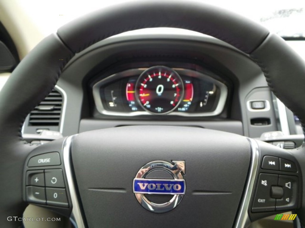 2015 Volvo XC60 T5 Drive-E Soft Beige Steering Wheel Photo #91060599