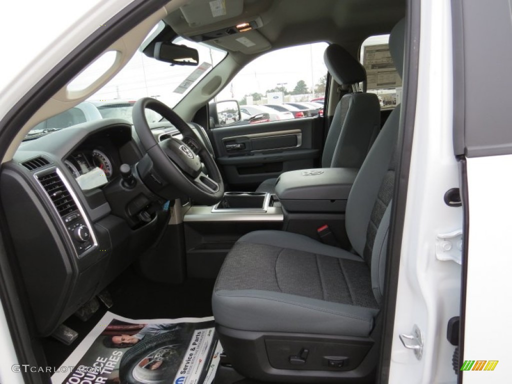 2014 1500 SLT Quad Cab - Bright White / Black/Diesel Gray photo #6