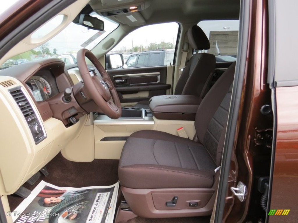 2014 1500 Big Horn Crew Cab - Western Brown / Canyon Brown/Light Frost Beige photo #7