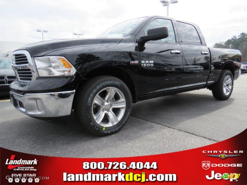 2014 1500 Big Horn Crew Cab - Black / Black/Diesel Gray photo #1