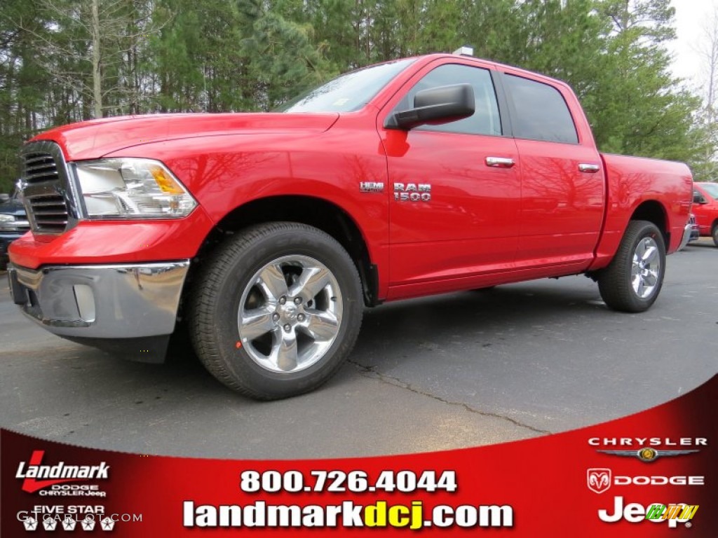 2014 1500 Big Horn Crew Cab - Flame Red / Black/Diesel Gray photo #1