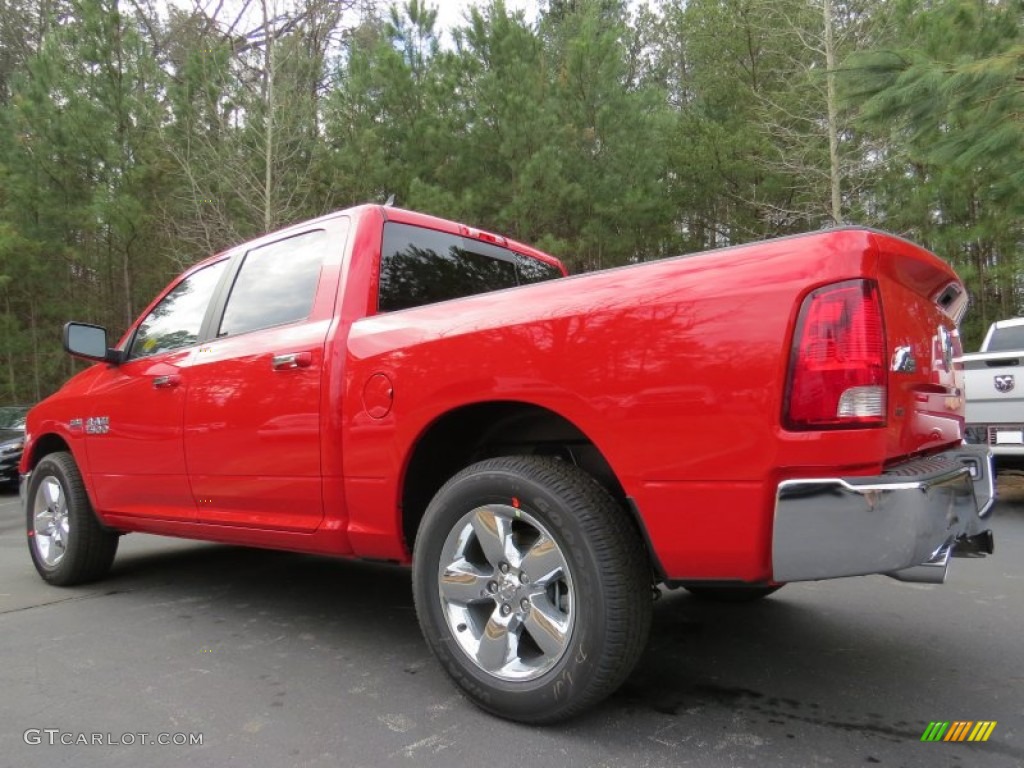 2014 1500 Big Horn Crew Cab - Flame Red / Black/Diesel Gray photo #2