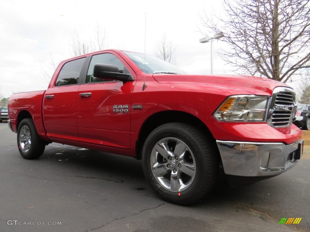 2014 1500 Big Horn Crew Cab - Flame Red / Black/Diesel Gray photo #4