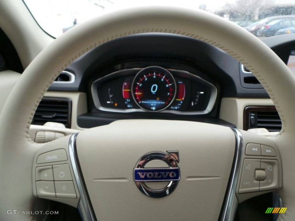 2015 Volvo XC70 T5 Drive-E Soft Beige Steering Wheel Photo #91063301