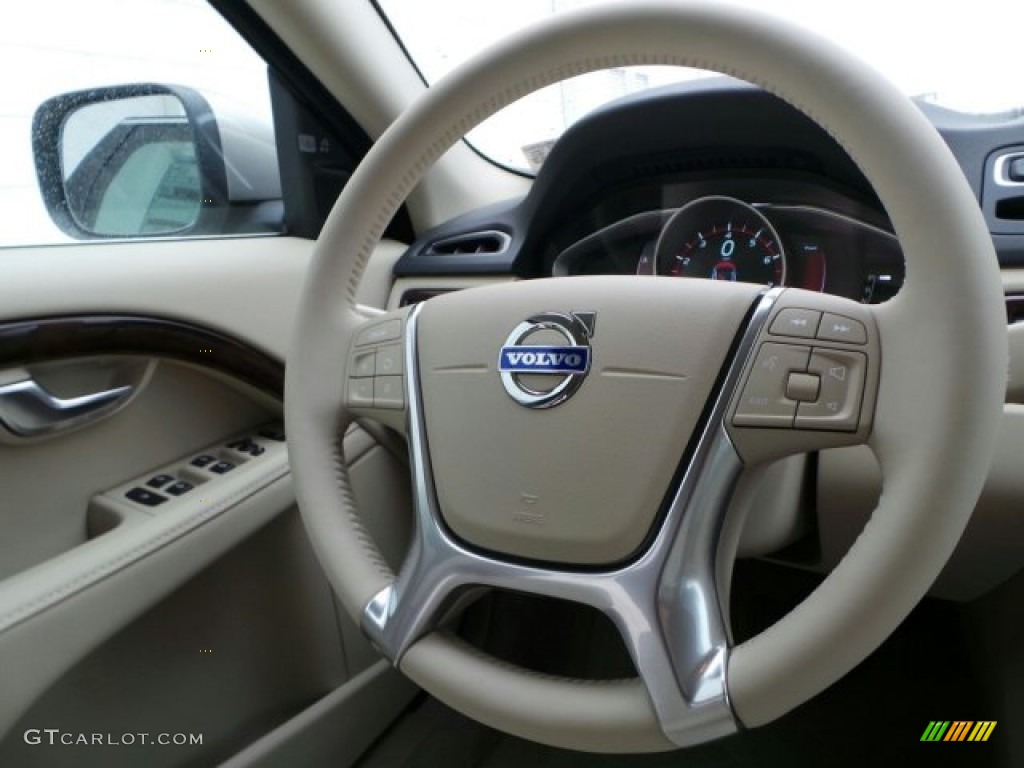 2015 Volvo XC70 T5 Drive-E Soft Beige Steering Wheel Photo #91063447