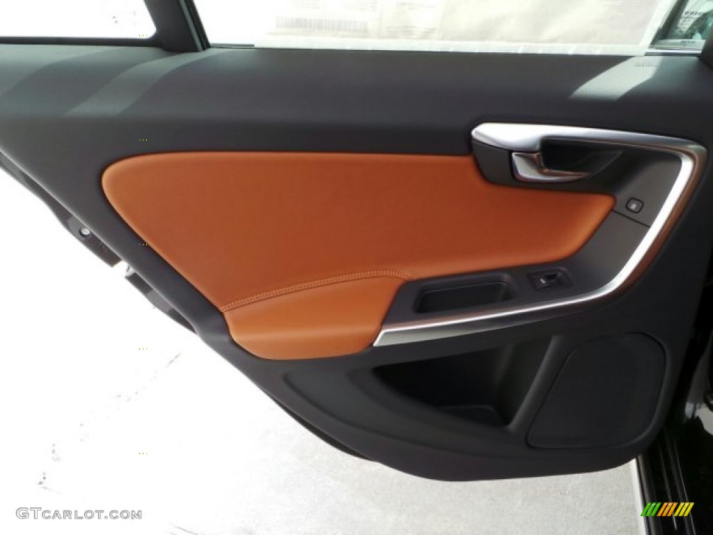 2015 Volvo V60 T5 Drive-E Beechwood Brown/Off-Black Door Panel Photo #91064229