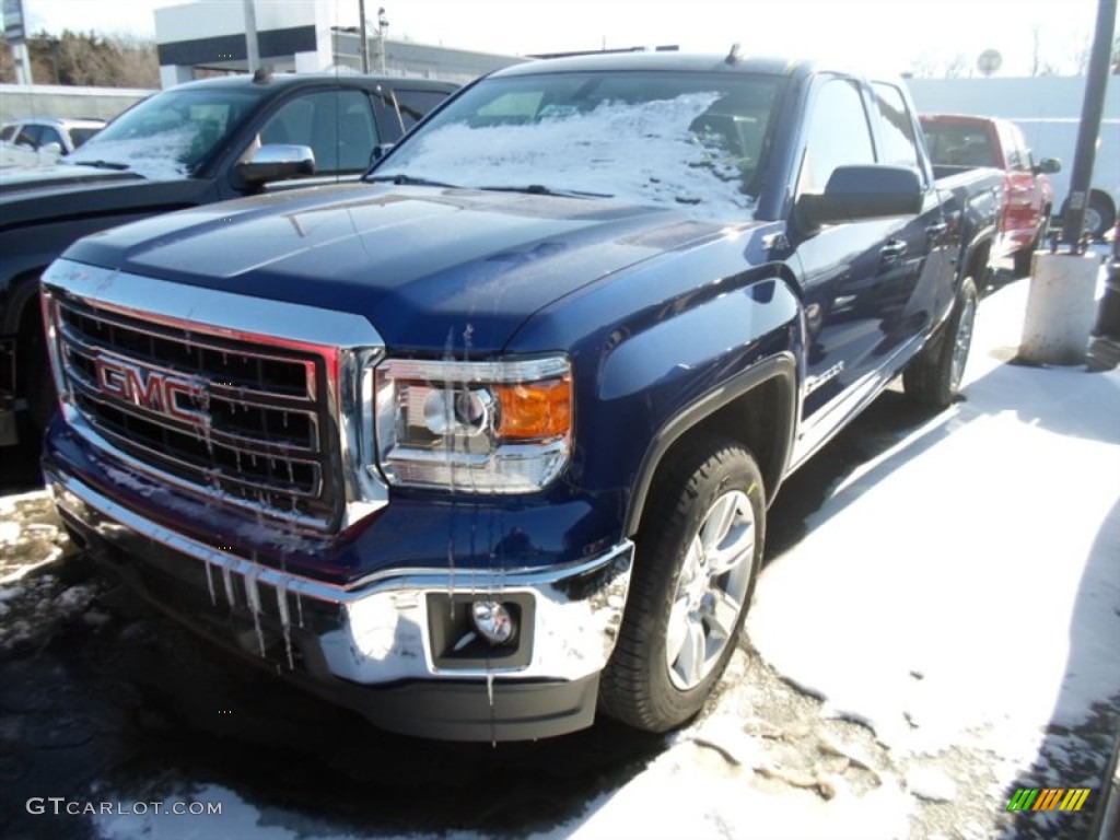 2014 Sierra 1500 SLE Double Cab 4x4 - Cobalt Blue Metallic / Jet Black photo #1