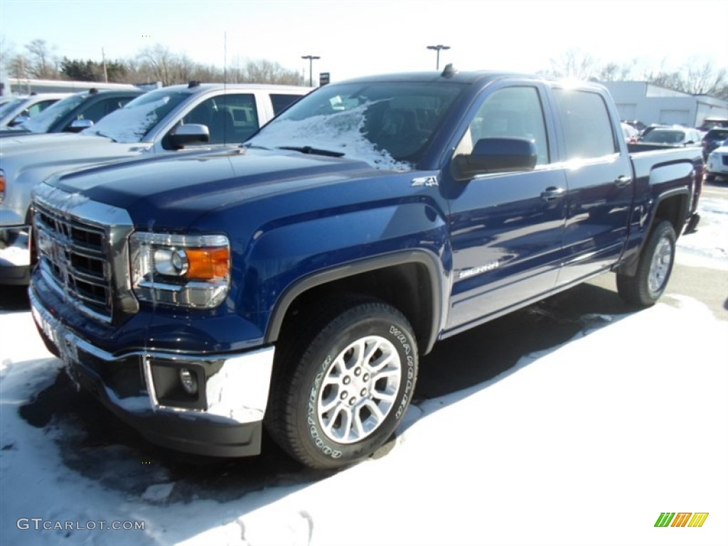 2014 Sierra 1500 SLE Crew Cab 4x4 - Cobalt Blue Metallic / Jet Black photo #1