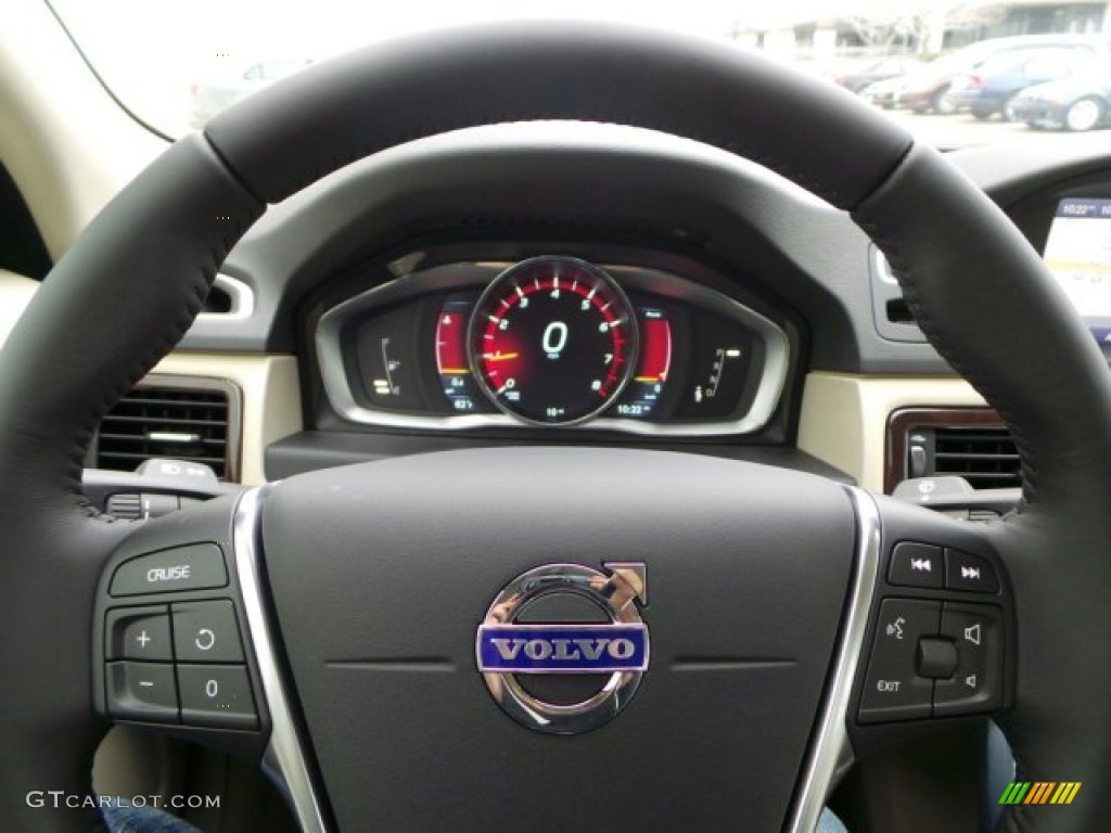 2015 Volvo S80 T5 Drive-E Off Black Steering Wheel Photo #91065624