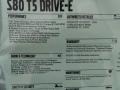  2015 S80 T5 Drive-E Window Sticker