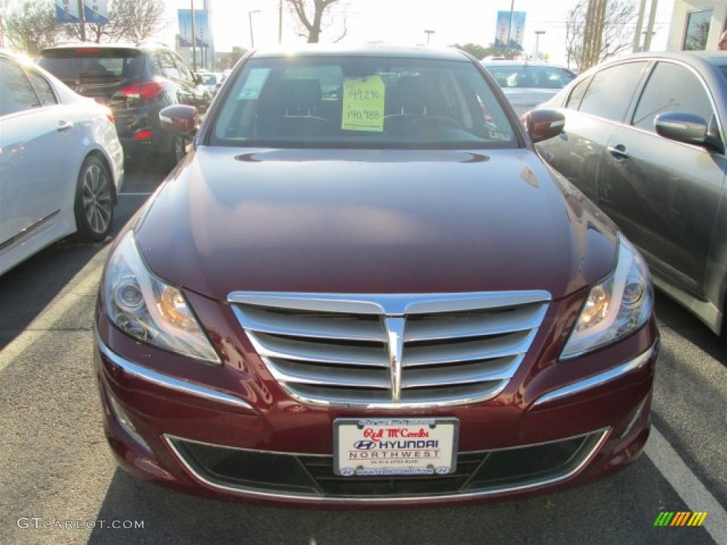 2013 Genesis 5.0 R Spec Sedan - Cabernet Red Pearl / Jet Black photo #2