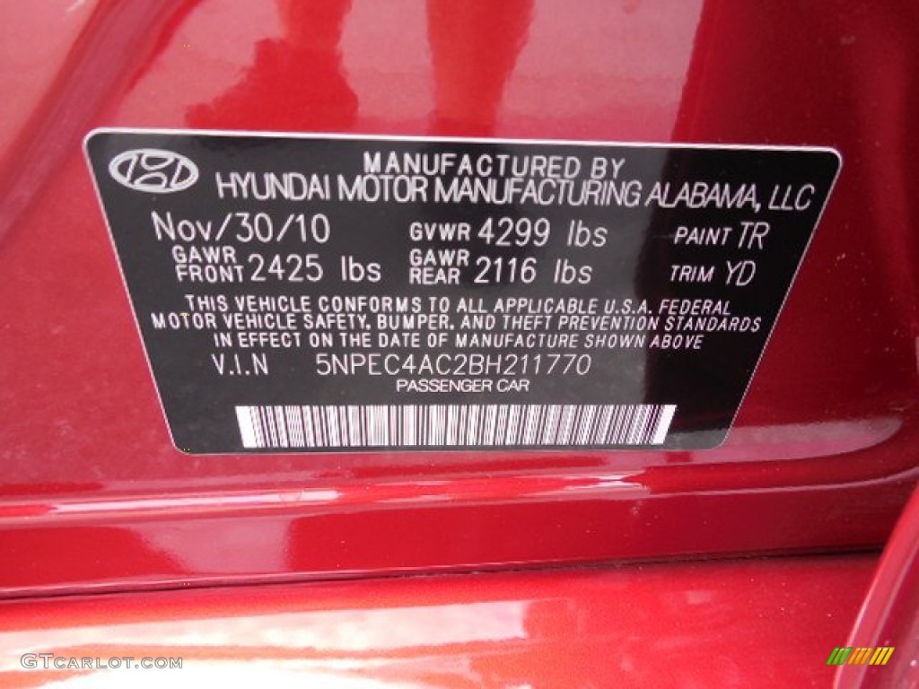 2011 Sonata Limited - Venetian Red / Camel photo #23